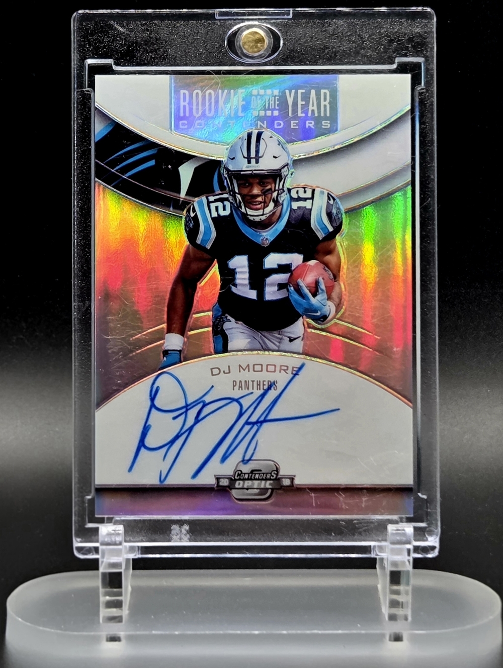 DJ Moore 2018 Contenders Optic Rookie of the Year Contenders Auto – Panthers